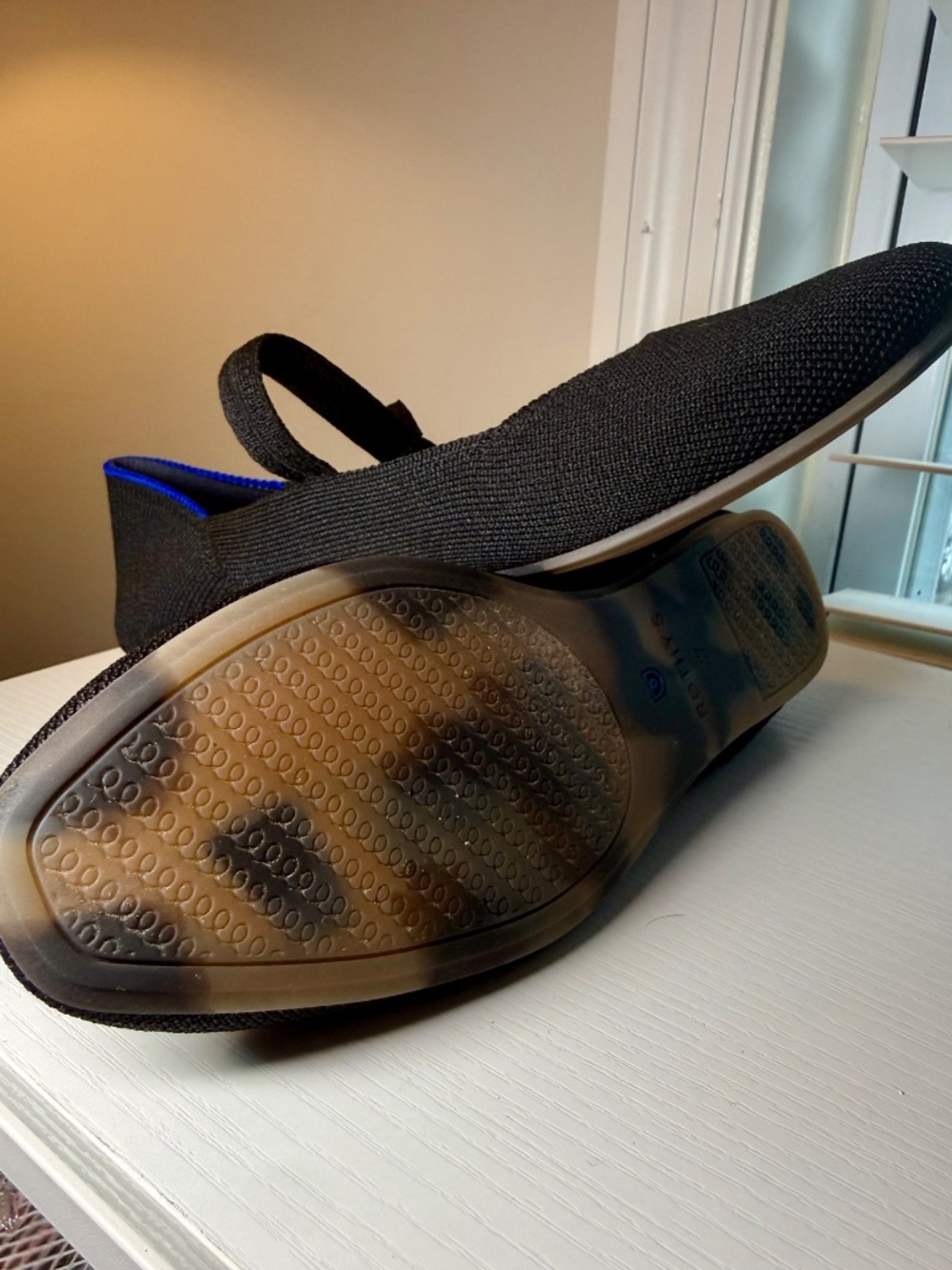 NWOT Rothy’s The Square Mary Jane Black Knit Flat Sz 7 Machine Washable - Picture 3 of 3